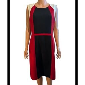 Kasper Color-Block Sheath Dress Size 10 (Medium)